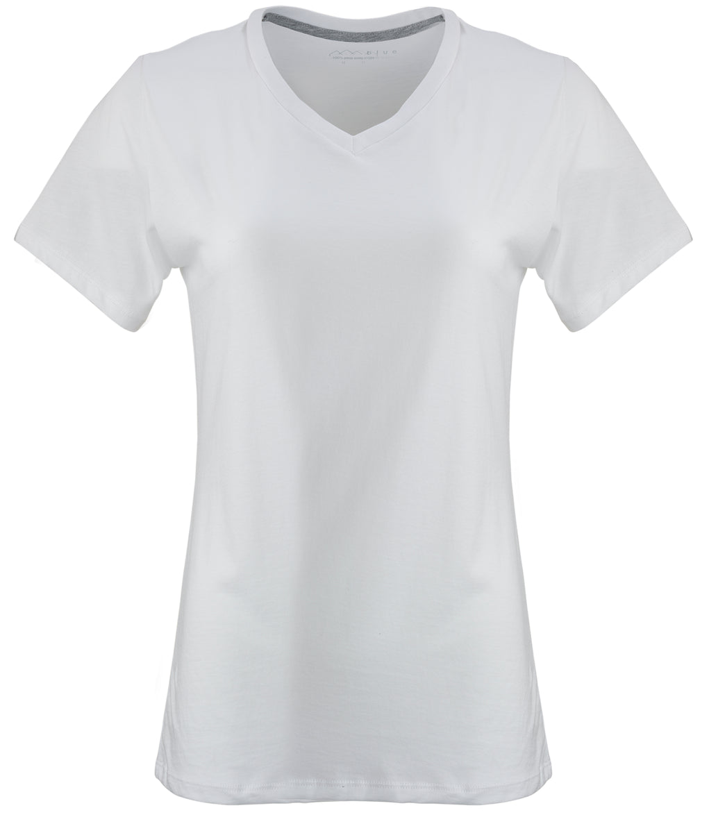 Women's 100% Pima Cotton Tee Shirt V-Neck